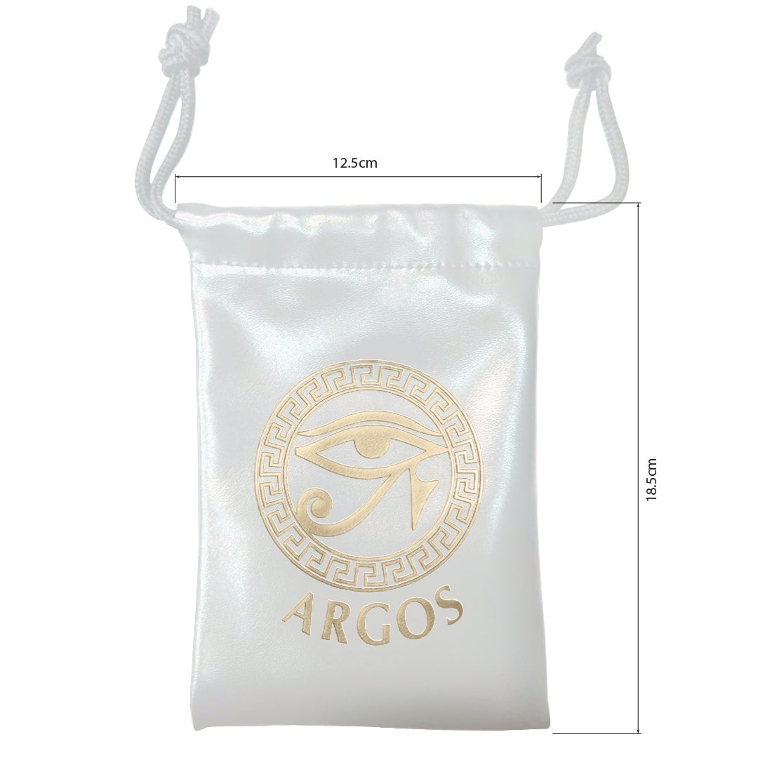 Argos Genuine Leather Bag white leather and gold name embolished large size.