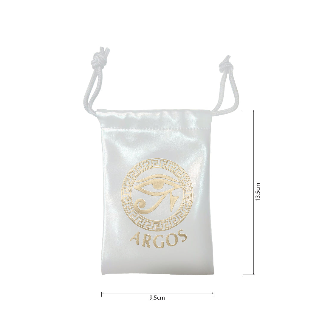 Argos Genuine Leather Bag white and gold name embolished.