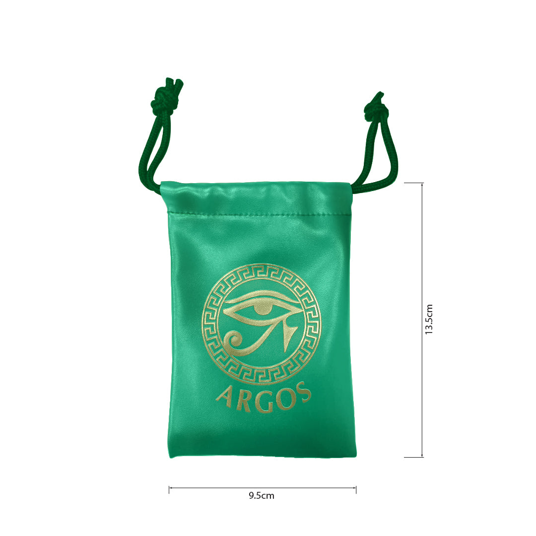 Argos Genuine Leather Bag green leather and gold name embolished.