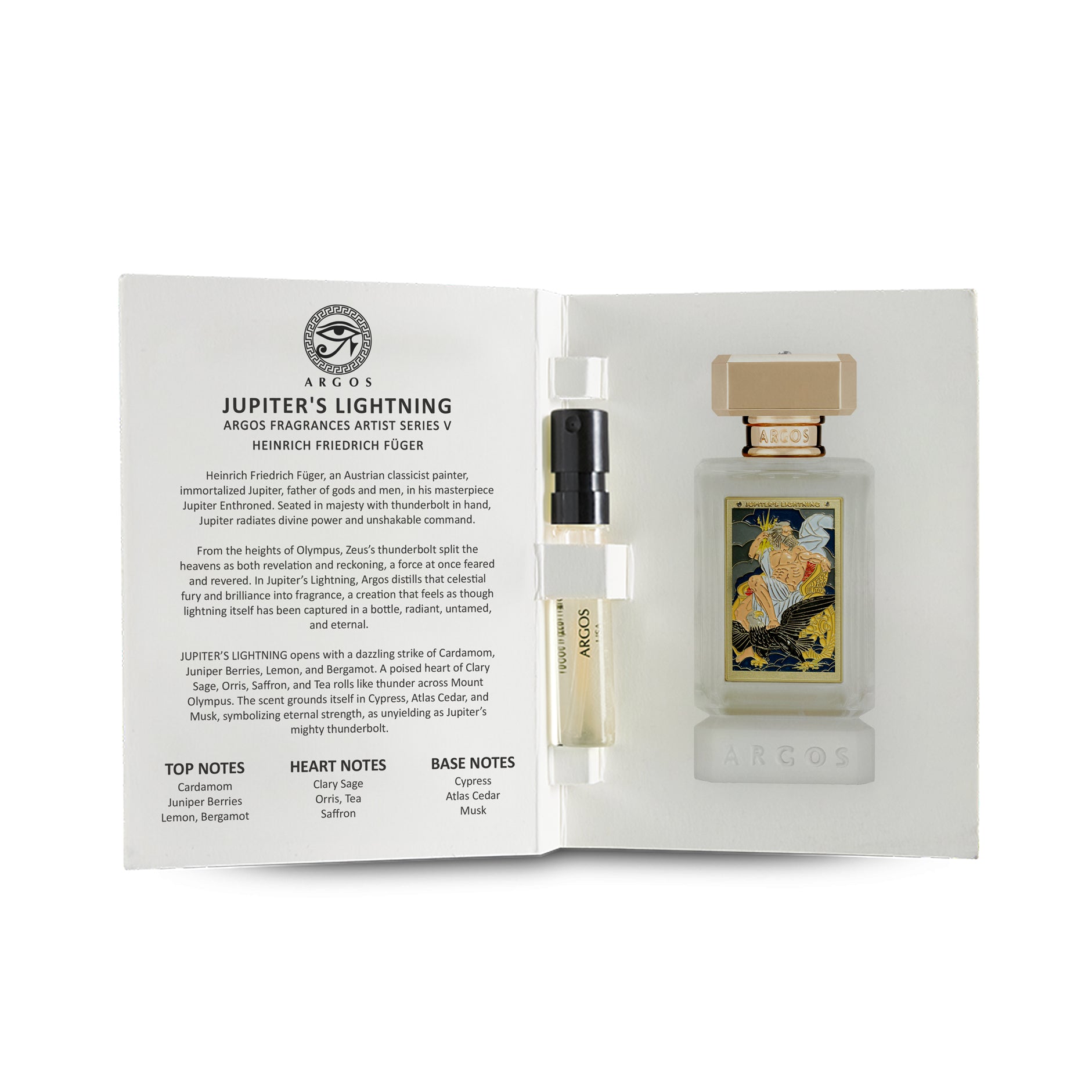 ARGOS Jupiter Lightning perfume set with description on a white background