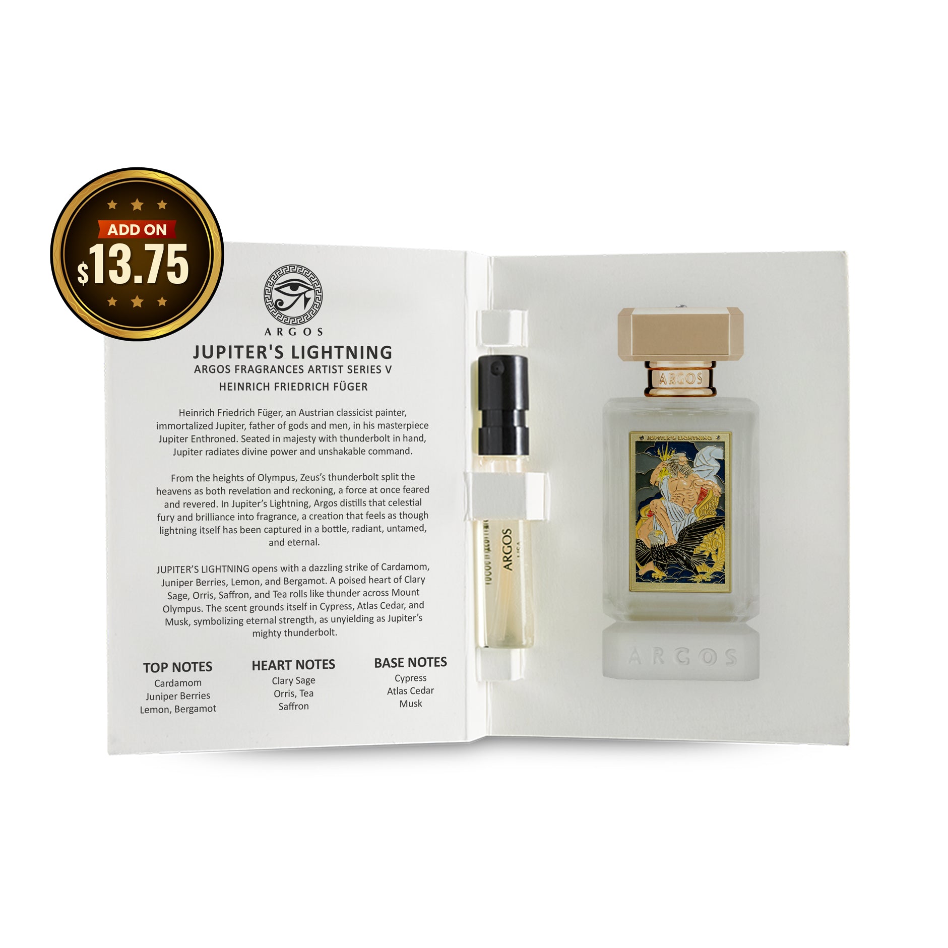 Argos Jupiter Lightning perfume set with packaging and price tag on a white background