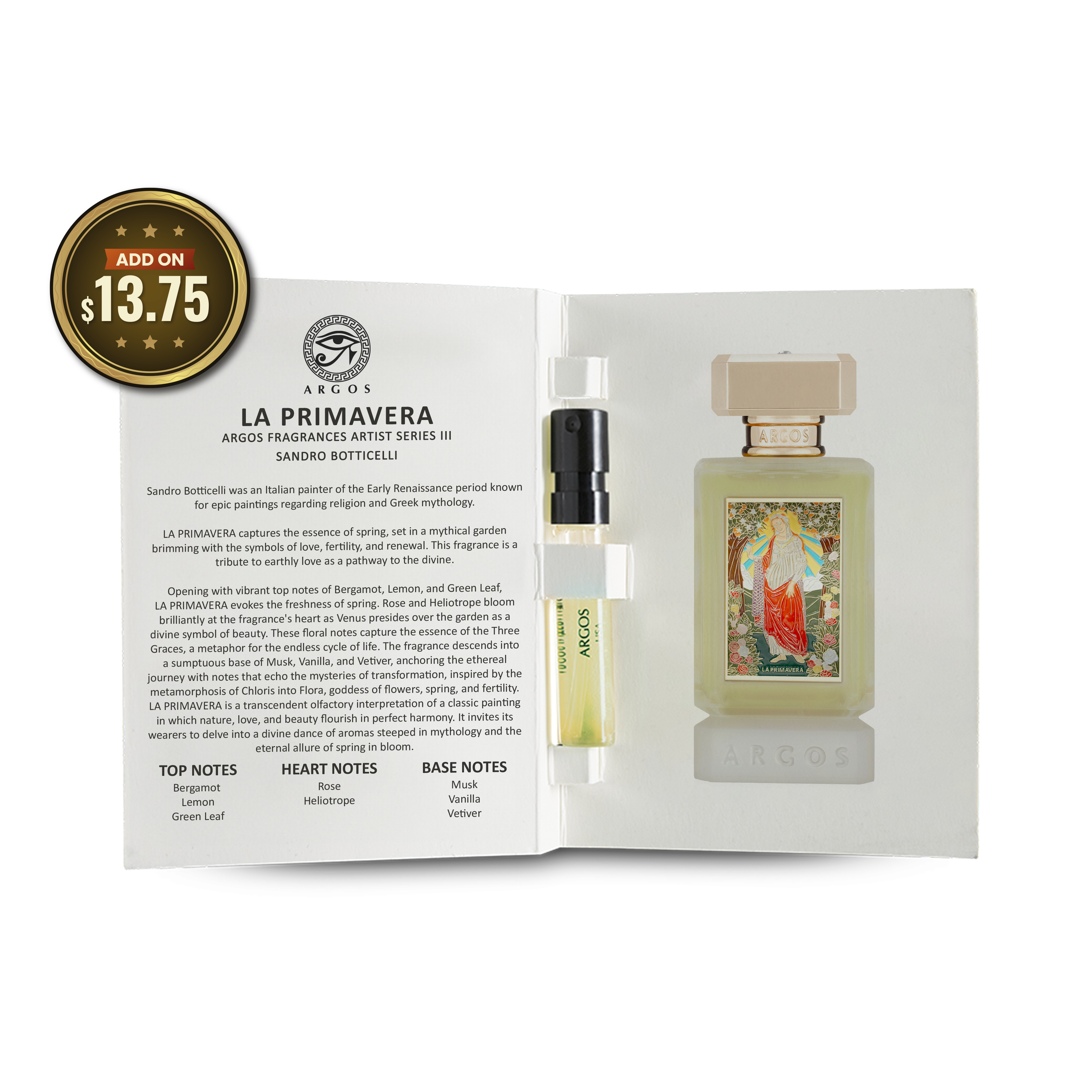 Argos SAMPLE PACK Of 12 Fragrances, Each Natural Spray Bottle Contains 2ml, .06 FL. OZ.