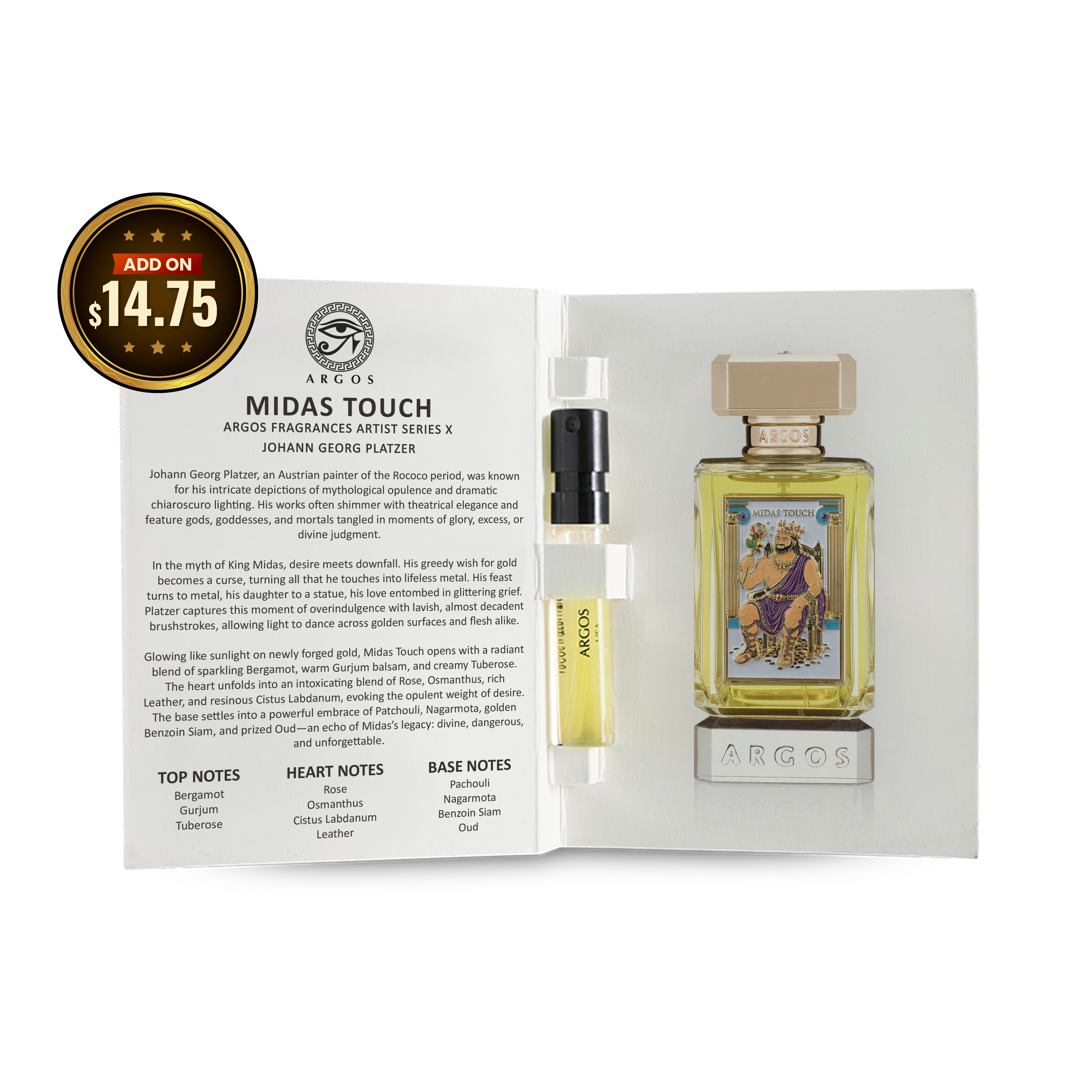 Argos Midas Touch Fragrance Sample Booklet with Add On Price of $14.75