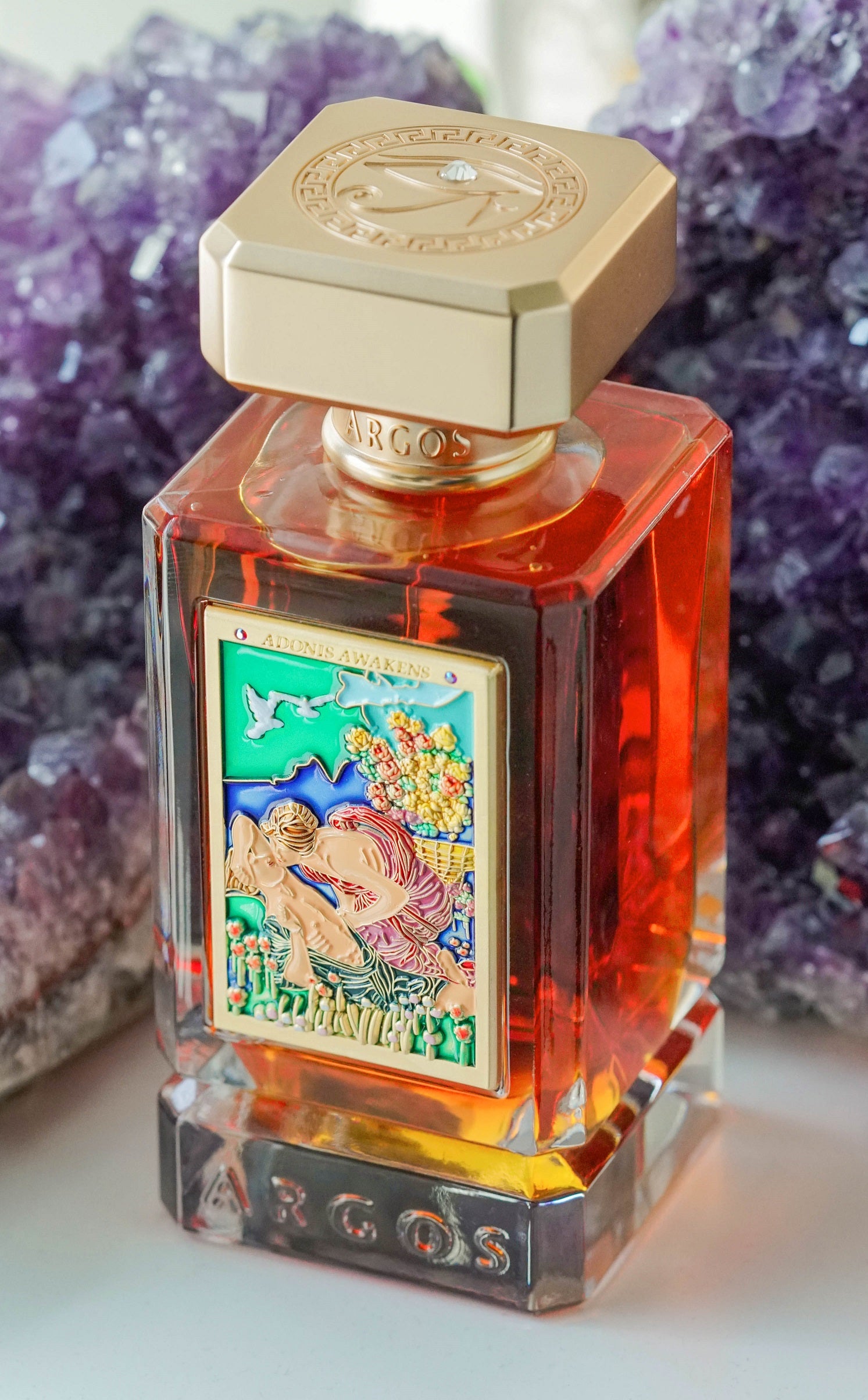 Argos Fragrances Adonis Awakens 100ml Bottle Real Life Image Top Front Left View