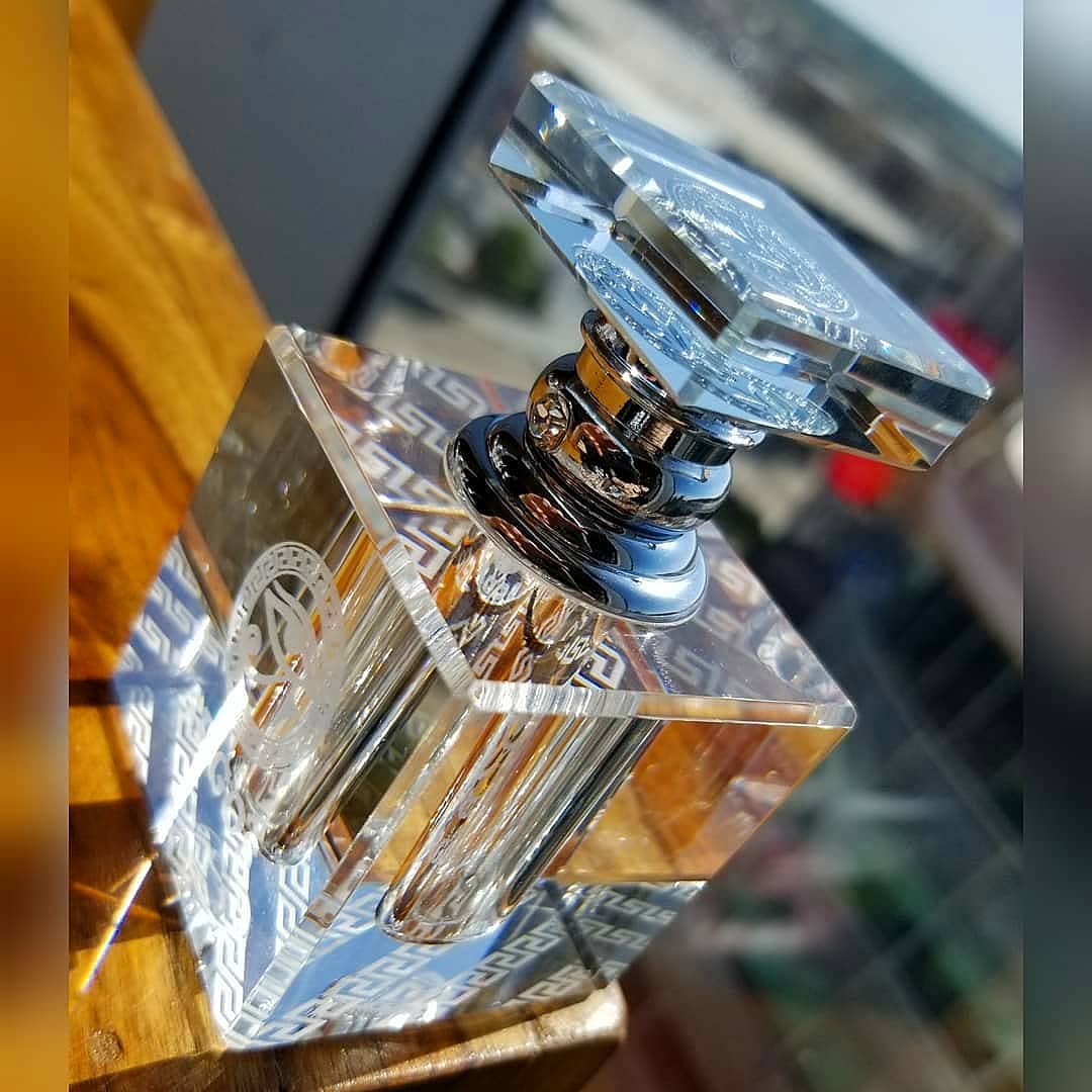 ARGOS Crystal Oil Dabber Bottle Chrome 6ML Upper Front Left View