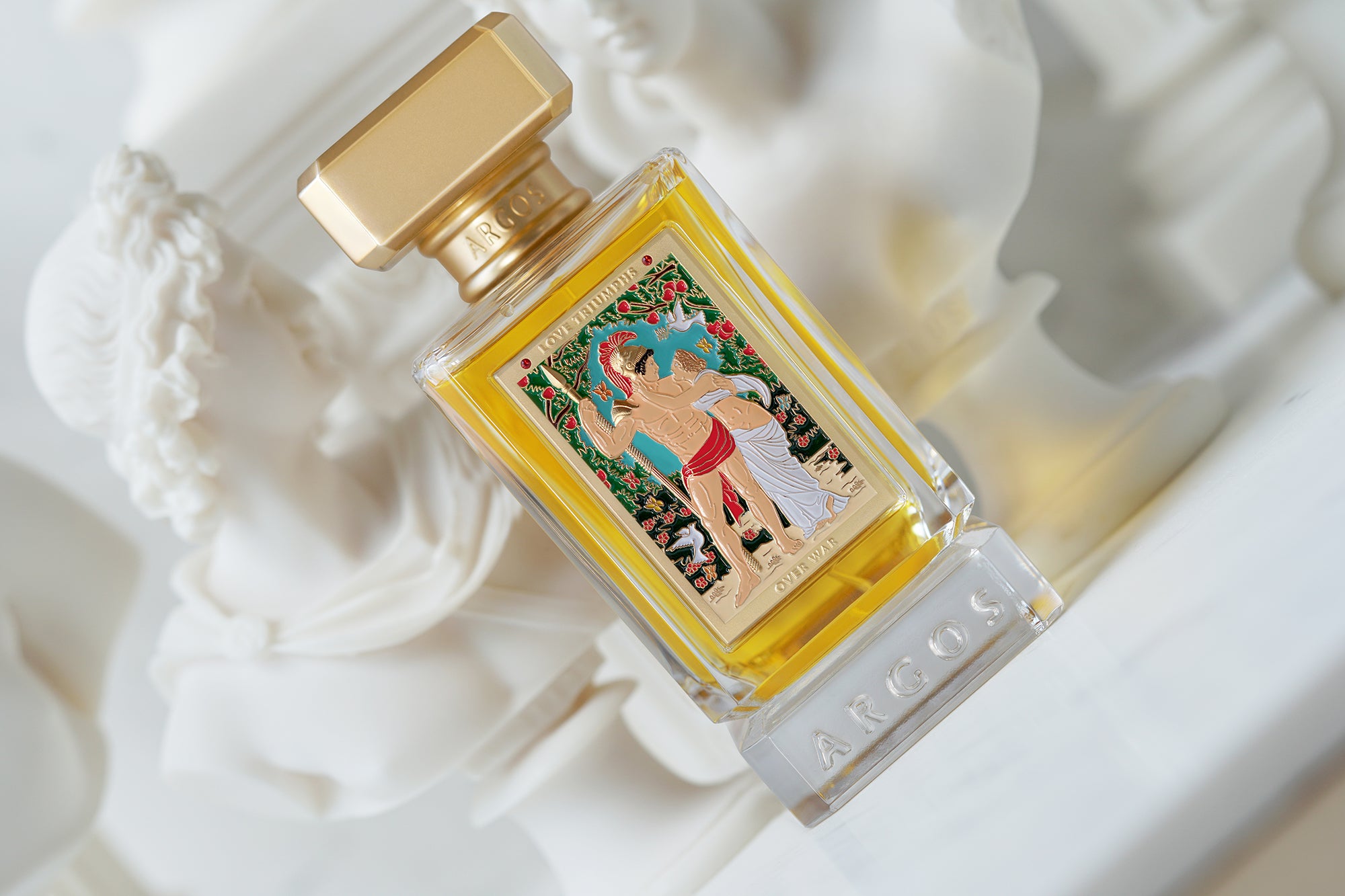 Argos Love Triumphs Over War 100ml Bottle Full Front Cross View Candid