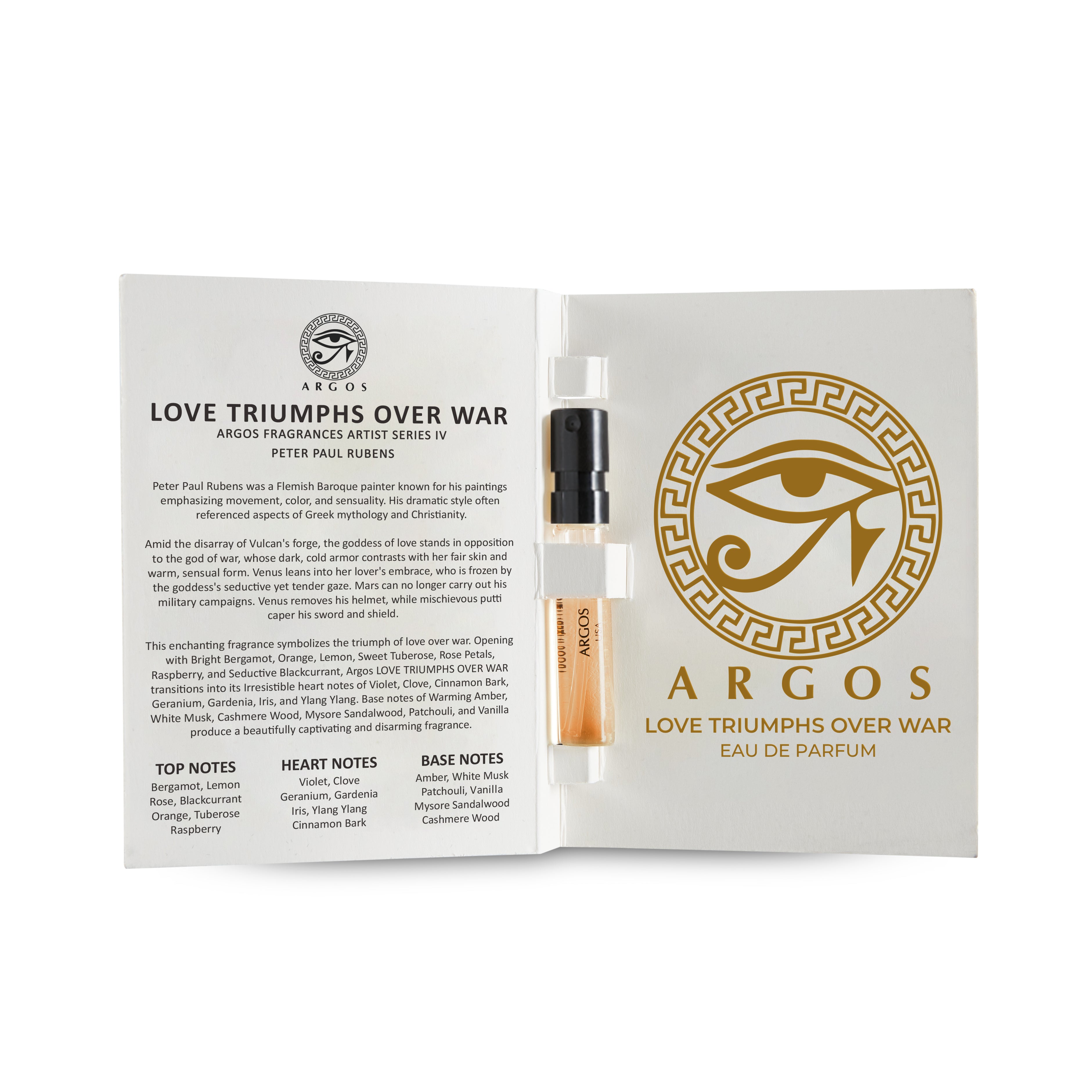Argos SAMPLE PACK Of 12 Fragrances, Each Natural Spray Bottle Contains 2ml, .06 FL. OZ.