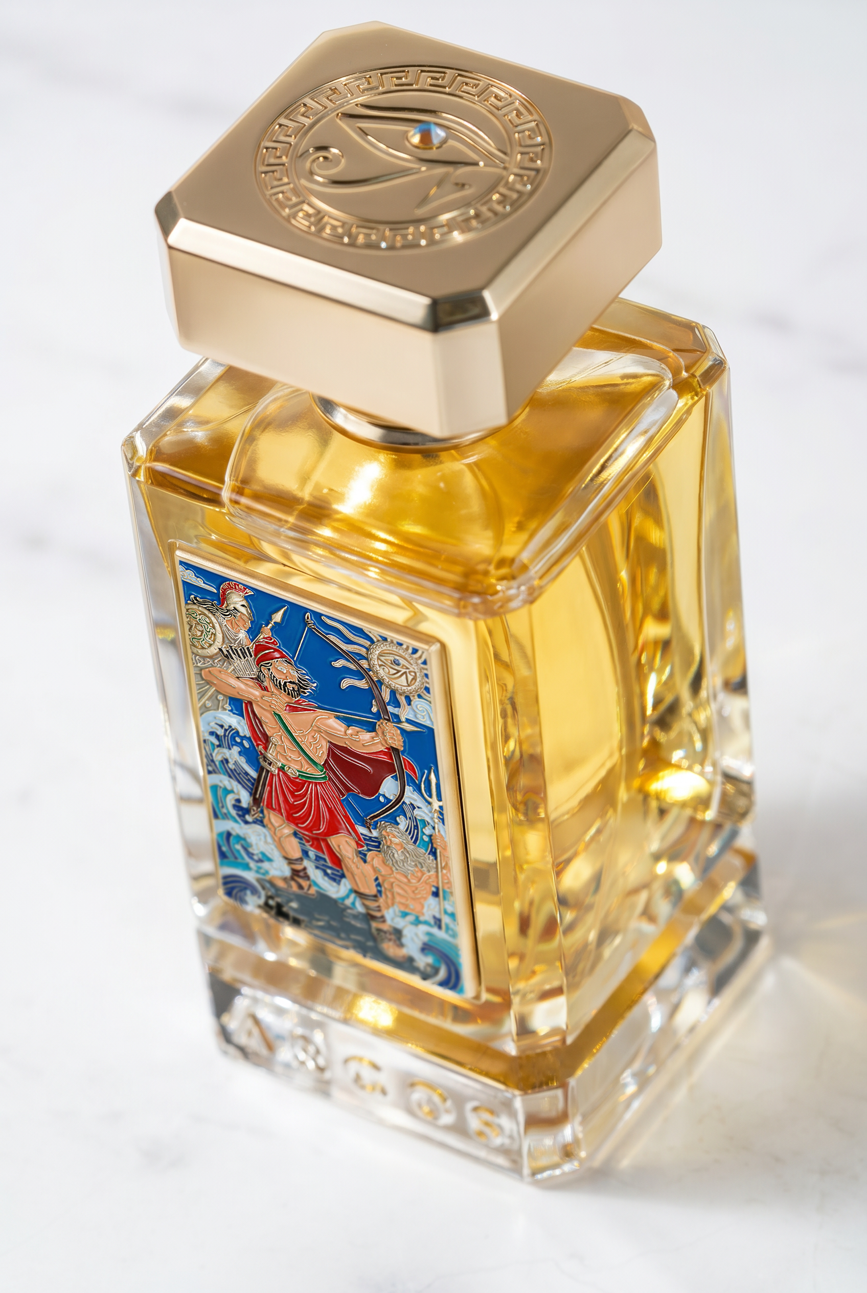 Argos Odyssey The Legend Returns niche fragrance bottle with hand polished glass